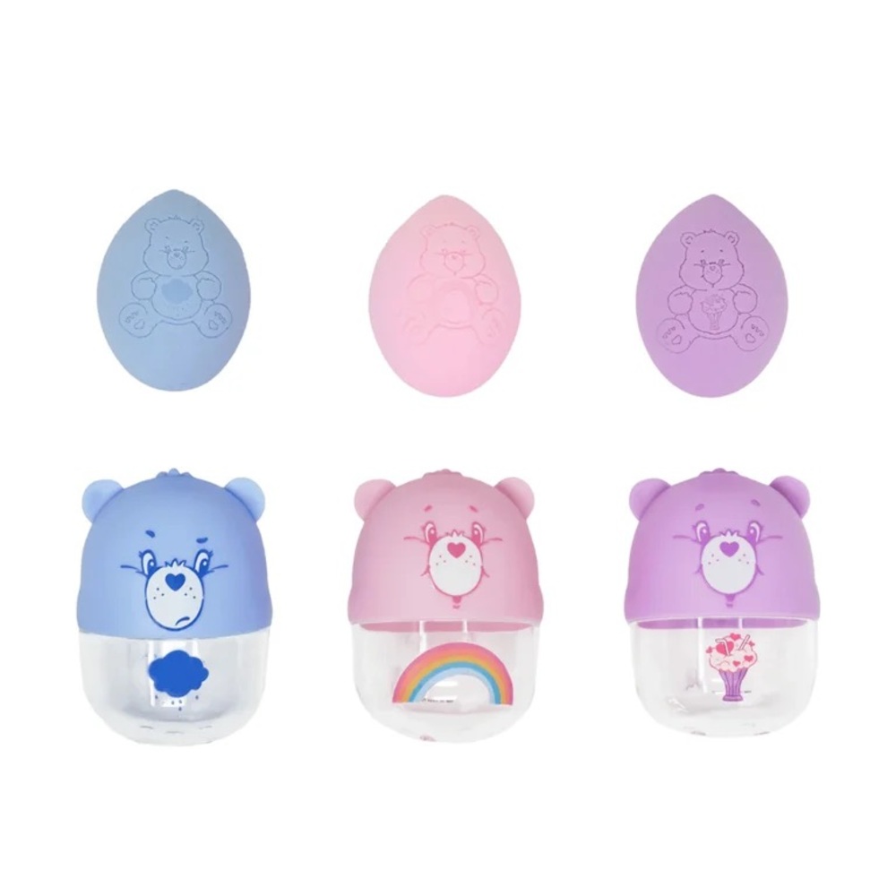 Care Bears nwt Makeup Sponge Case and Blending Sponge Trio Set Beauty Blender